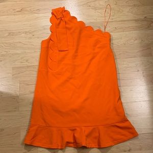 Orange one shoulder dress
